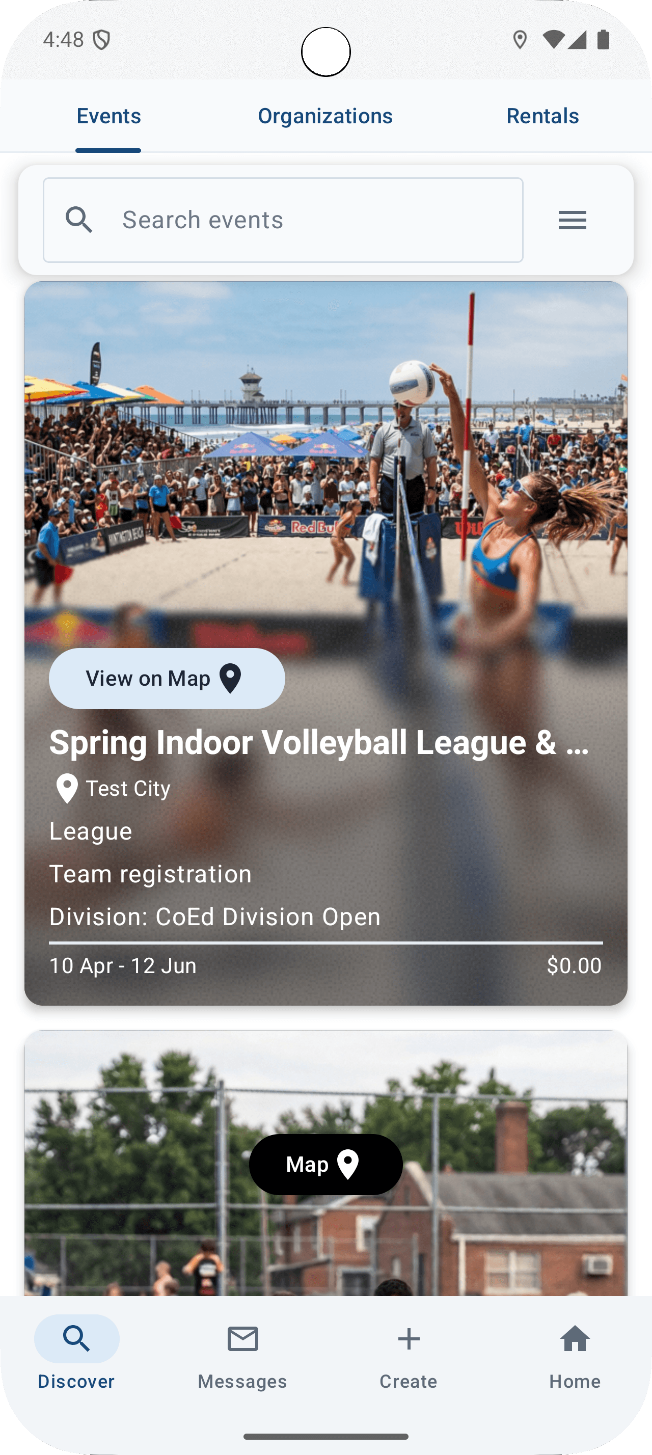 BracketIQ mobile app discover page screenshot